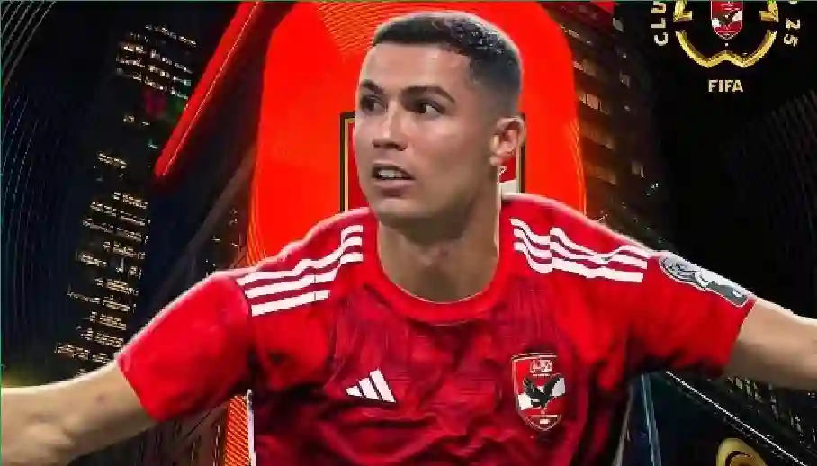 رونالدو بالأحمر في الاهلي المصري